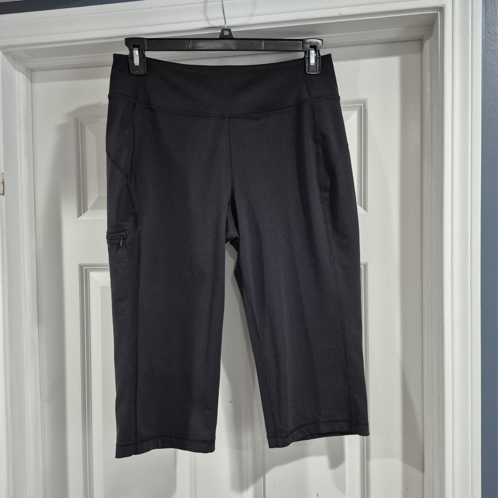 Duluth NoGA Pants Womens Medium Black Capris Classic Cropped Active Hiking